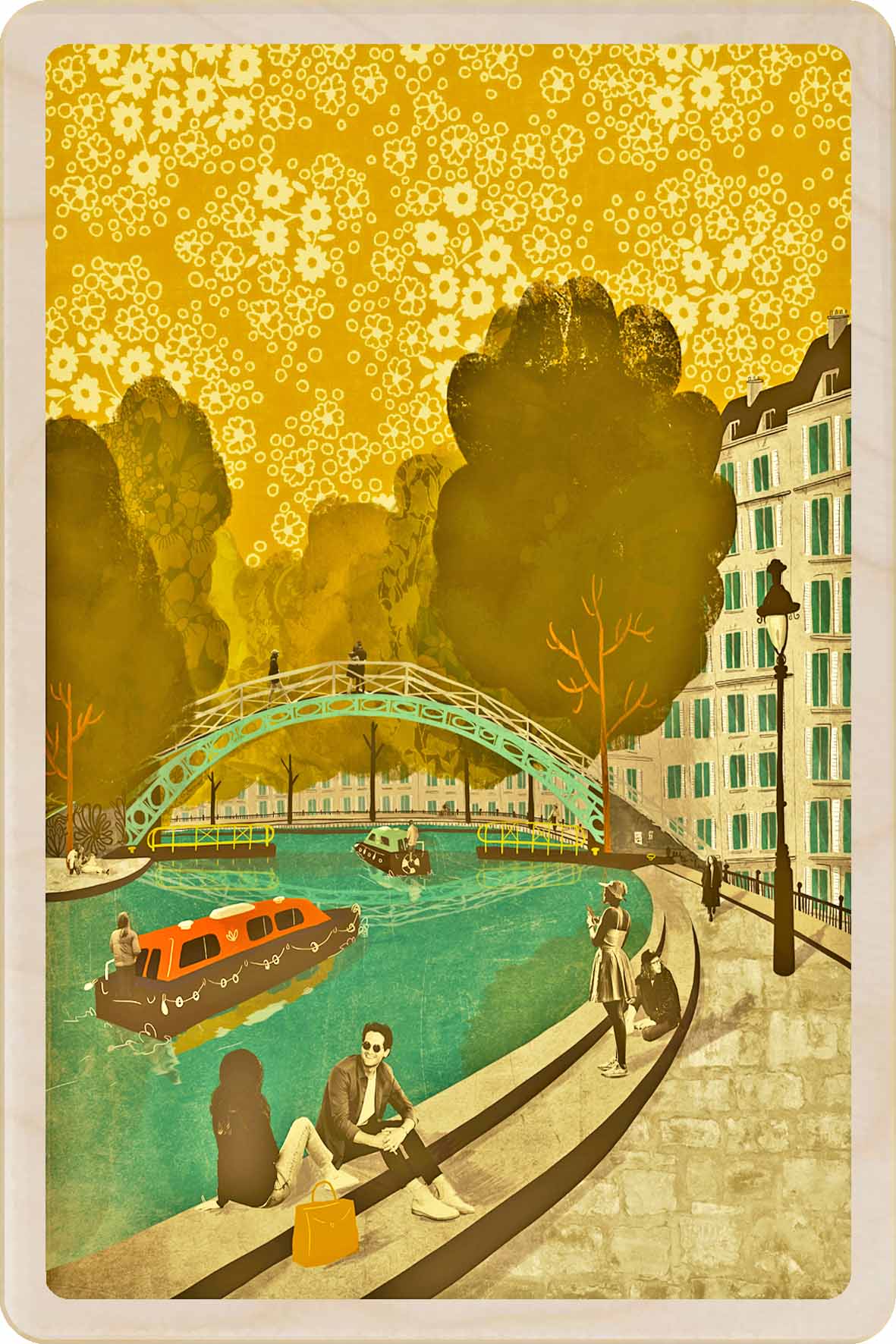 Canal Saint-Martin – Paris Wooden Postcard