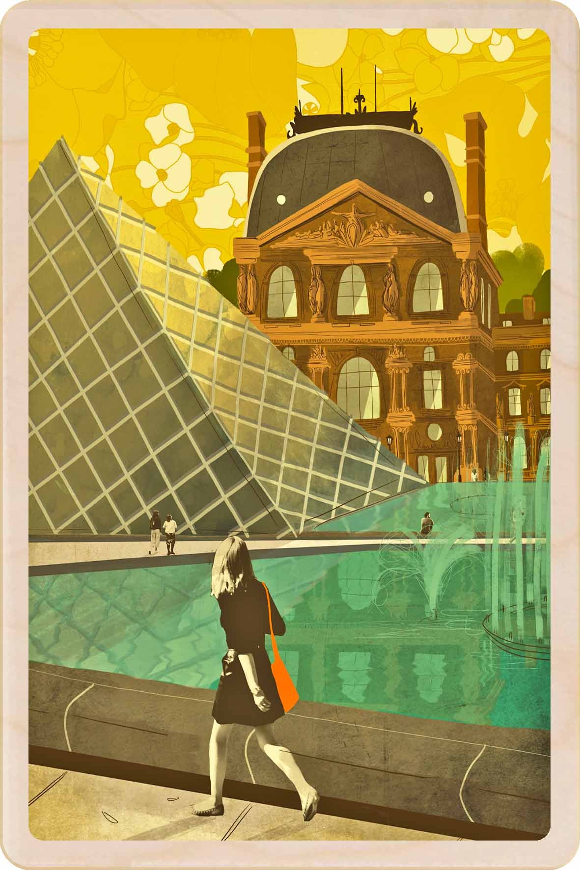 The Louvre – Paris Wooden Postcard