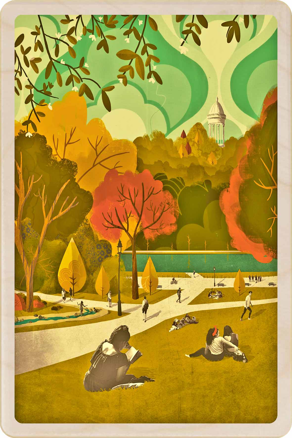 Buttes Chaumont – Paris Wooden Postcard