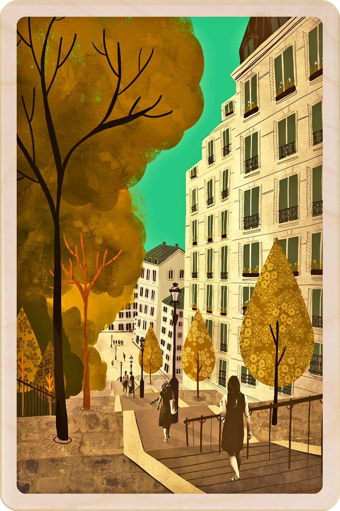 Montmartre – Paris Wooden Postcard