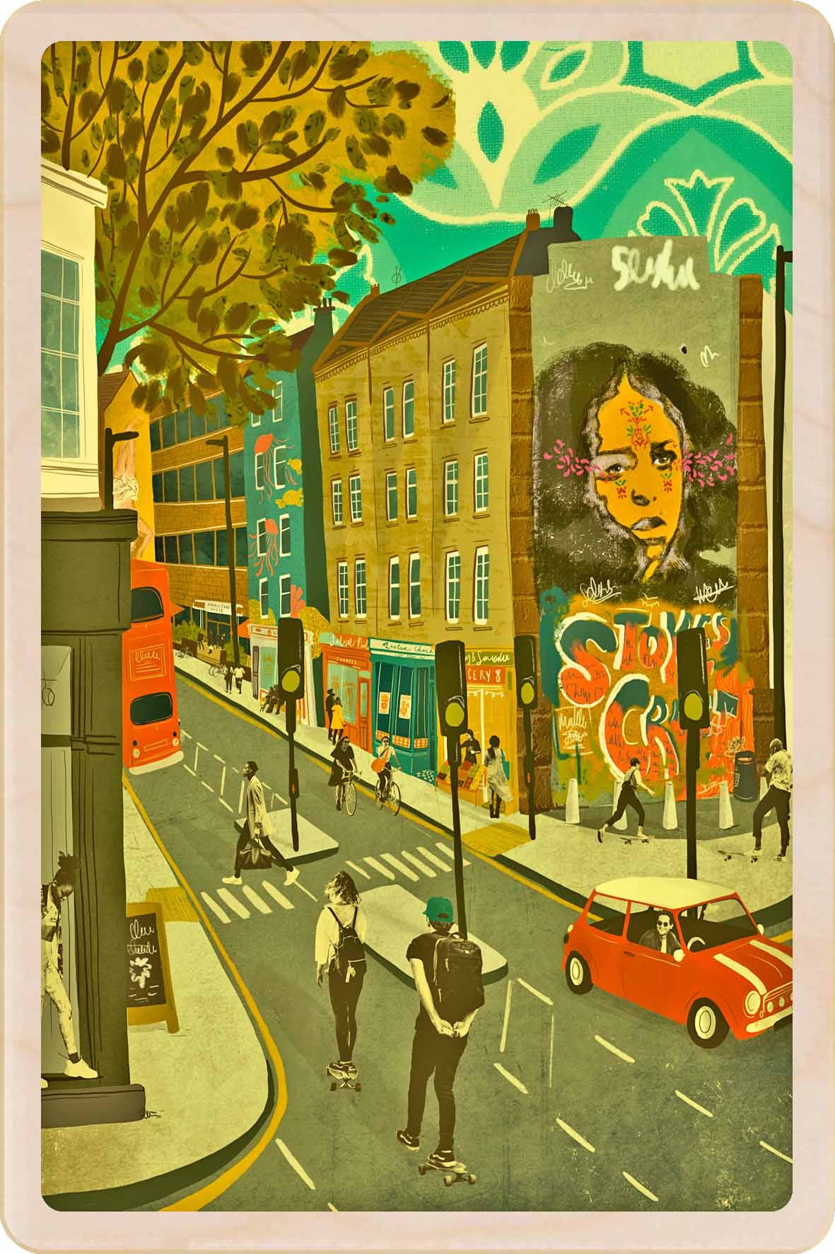 Bristol Stokes - Wooden Postcard by Emy Lou Holmes