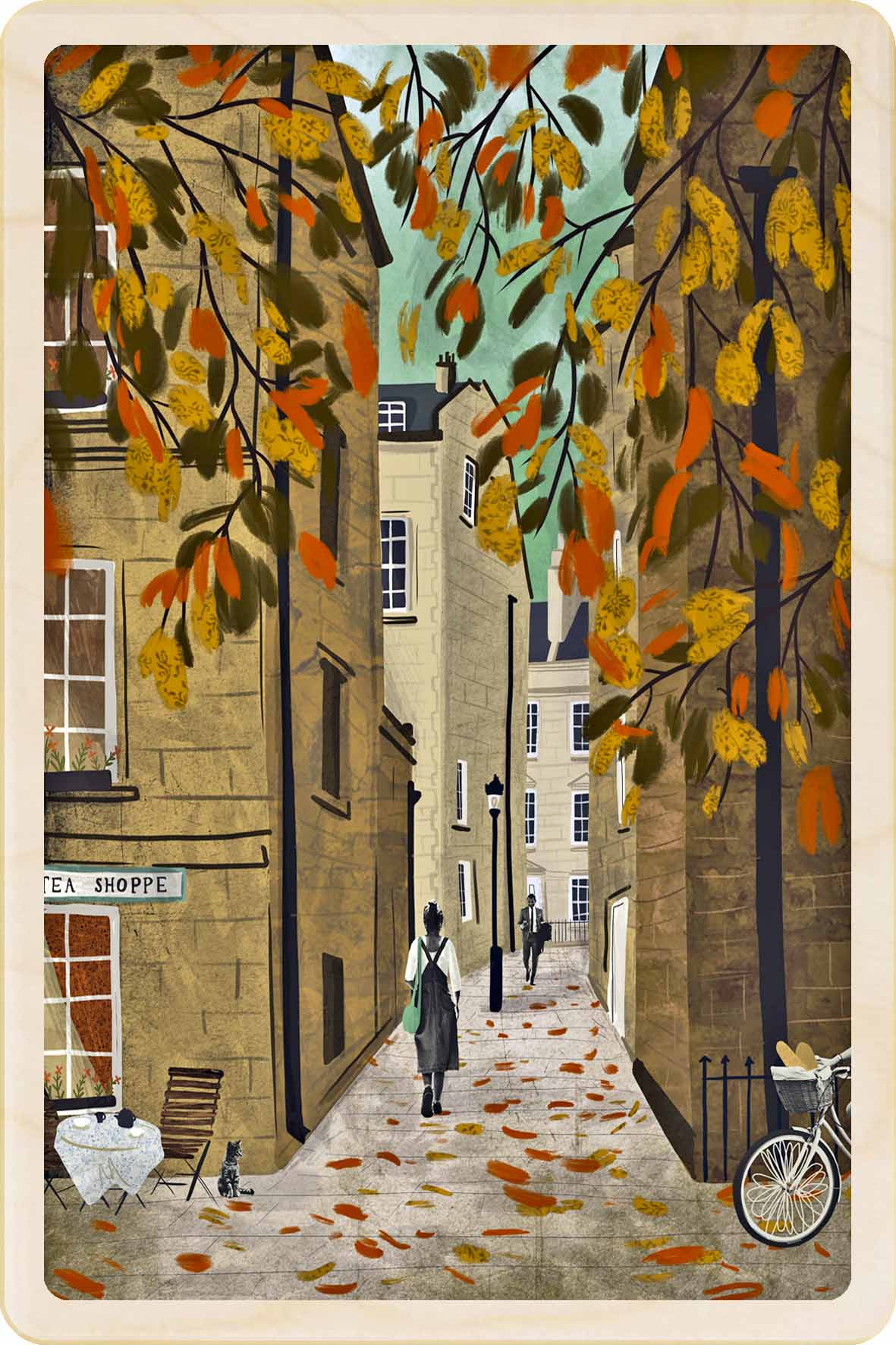 Autumn Walk - Sustainable card - Wooden Postcard
Illustration by Emy Lou Holmes, printed in Suffolk on sustainably sourced wood. Eco-friendly card to send, gift and display.