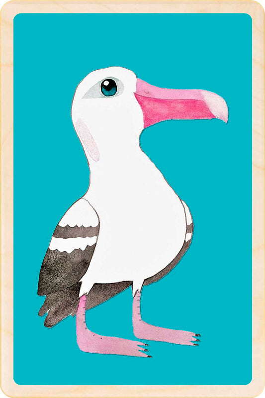 Albatross - bird Illustration wooden postcard by Matt Sewell