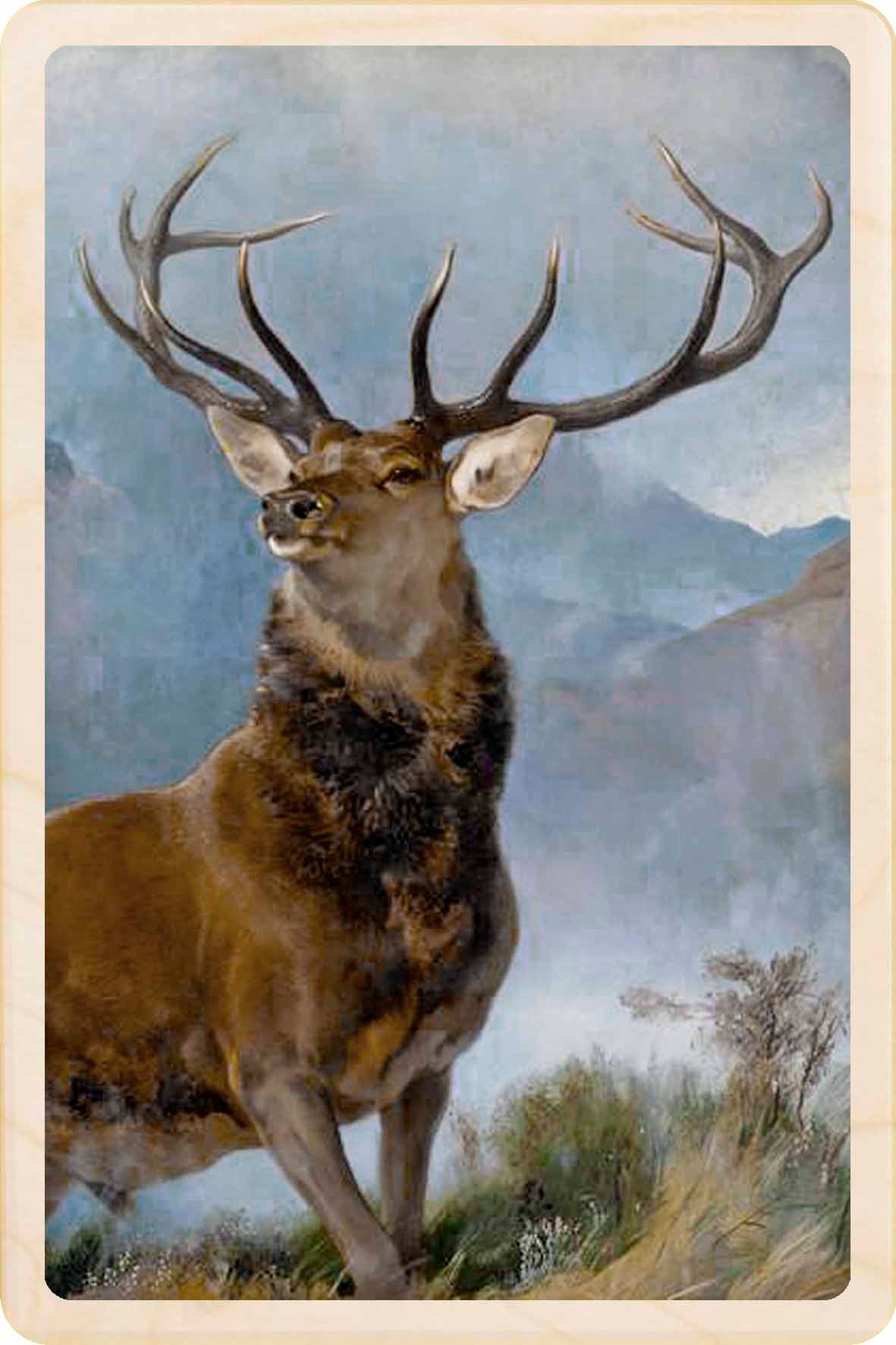 The Monarch of the Glen by Sir Edwin Landseer. Fine Art from the National Galleries of Scotland, printed on sustainable wood.