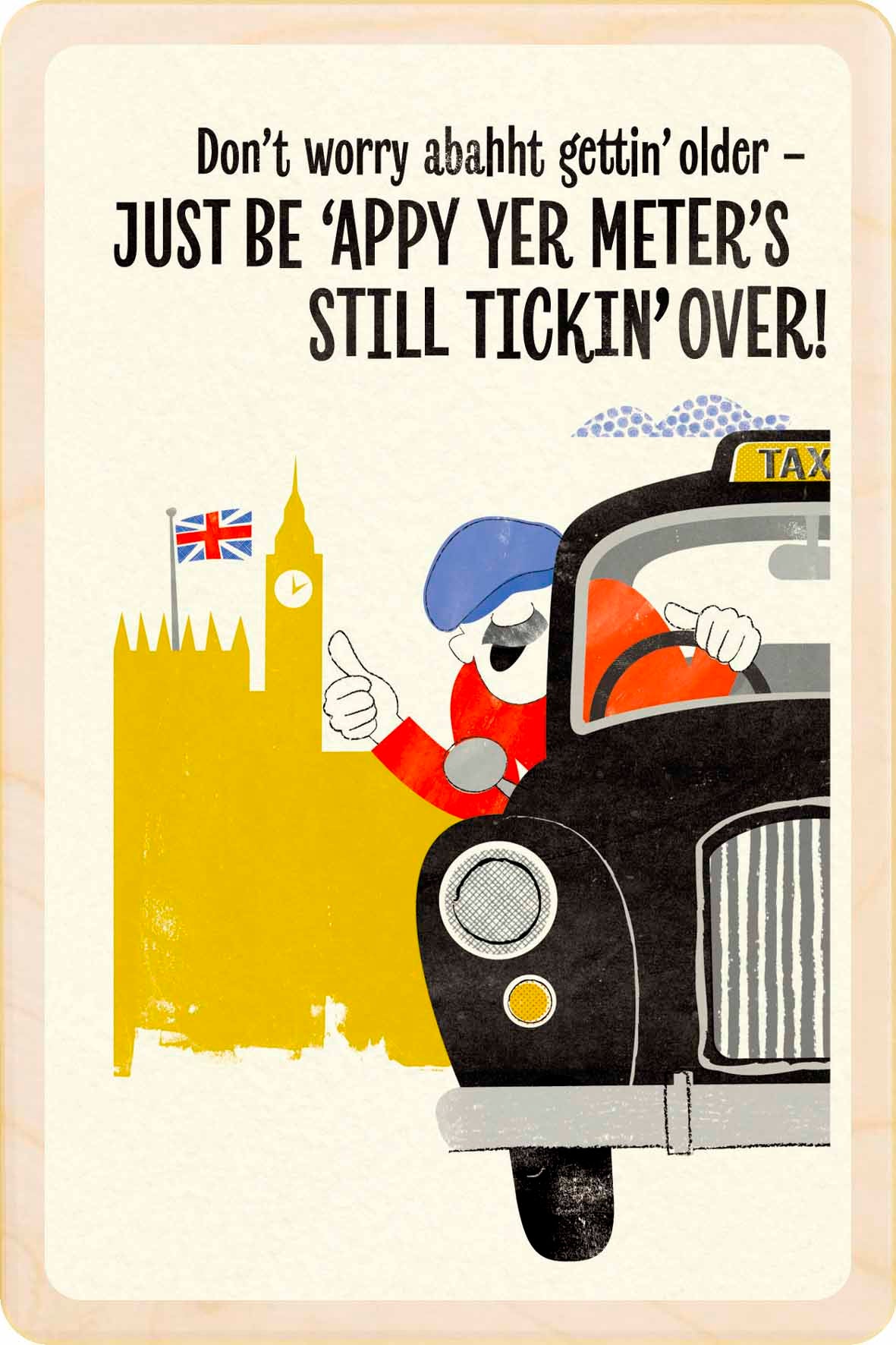 London Taxi Birthday Card - The Wooden Postcard Company