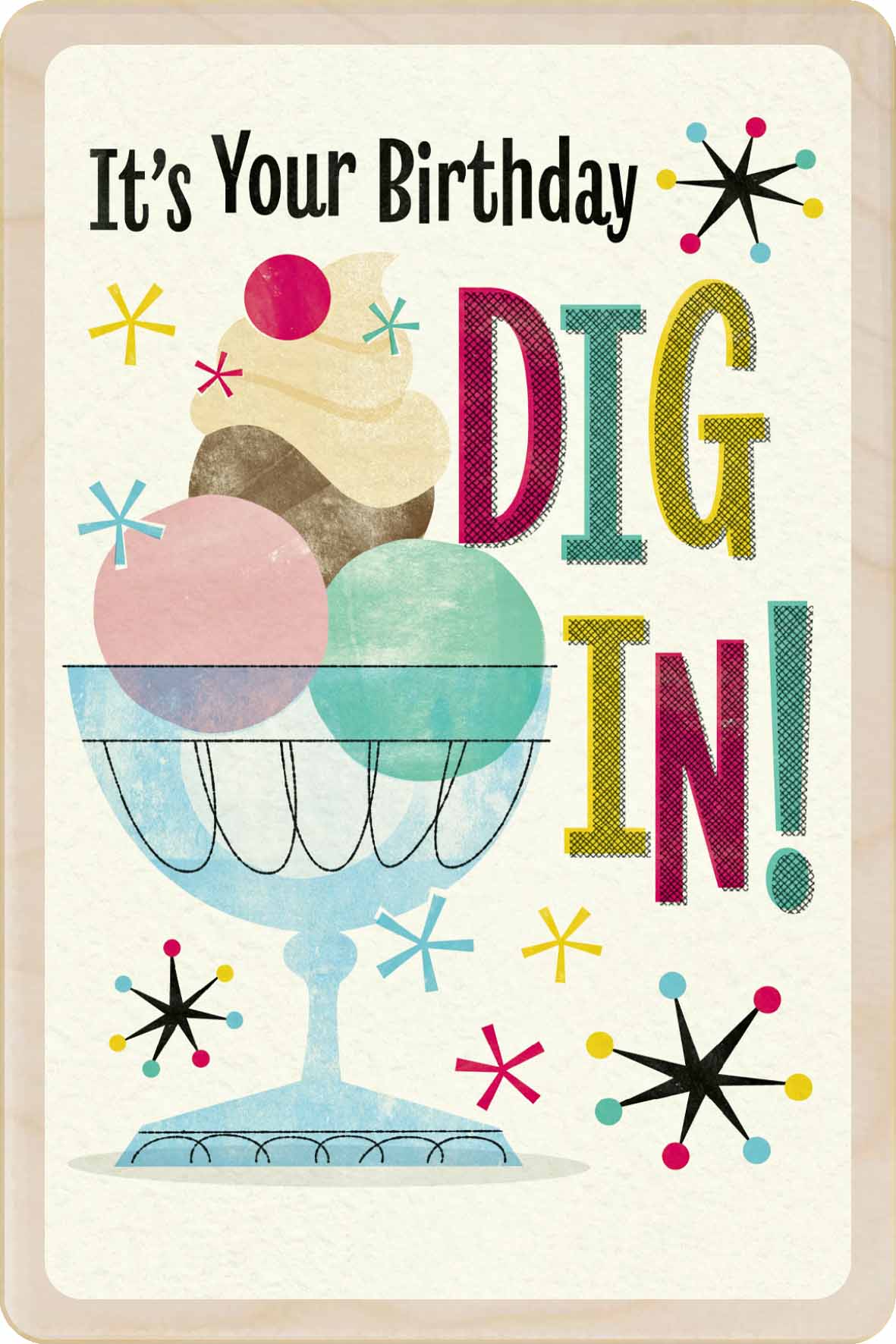 Dig In! Birthday Card - The Wooden Postcard Company
