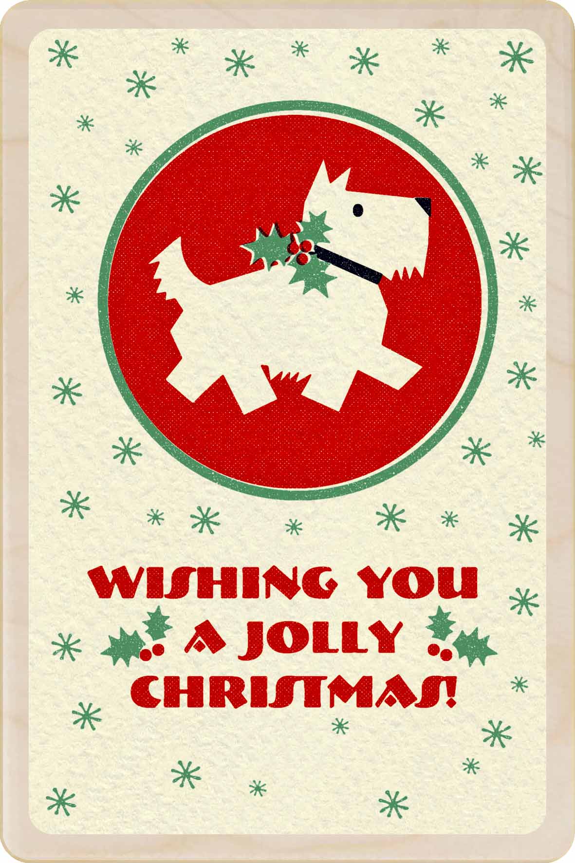 Wishing You a Jolly Christmas – Christmas card - Wooden Postcard
Original vintage Christmas illustration printed on sustainable wood. A beautiful card to send, display, or tuck into a stocking.