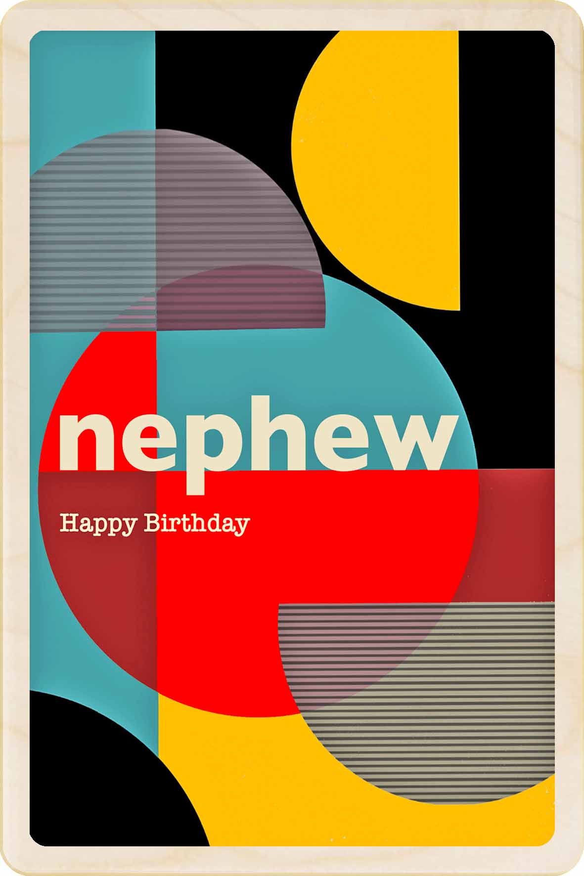 Nephew Birthday card – Mid-Century Inspired - The Wooden Postcard Company