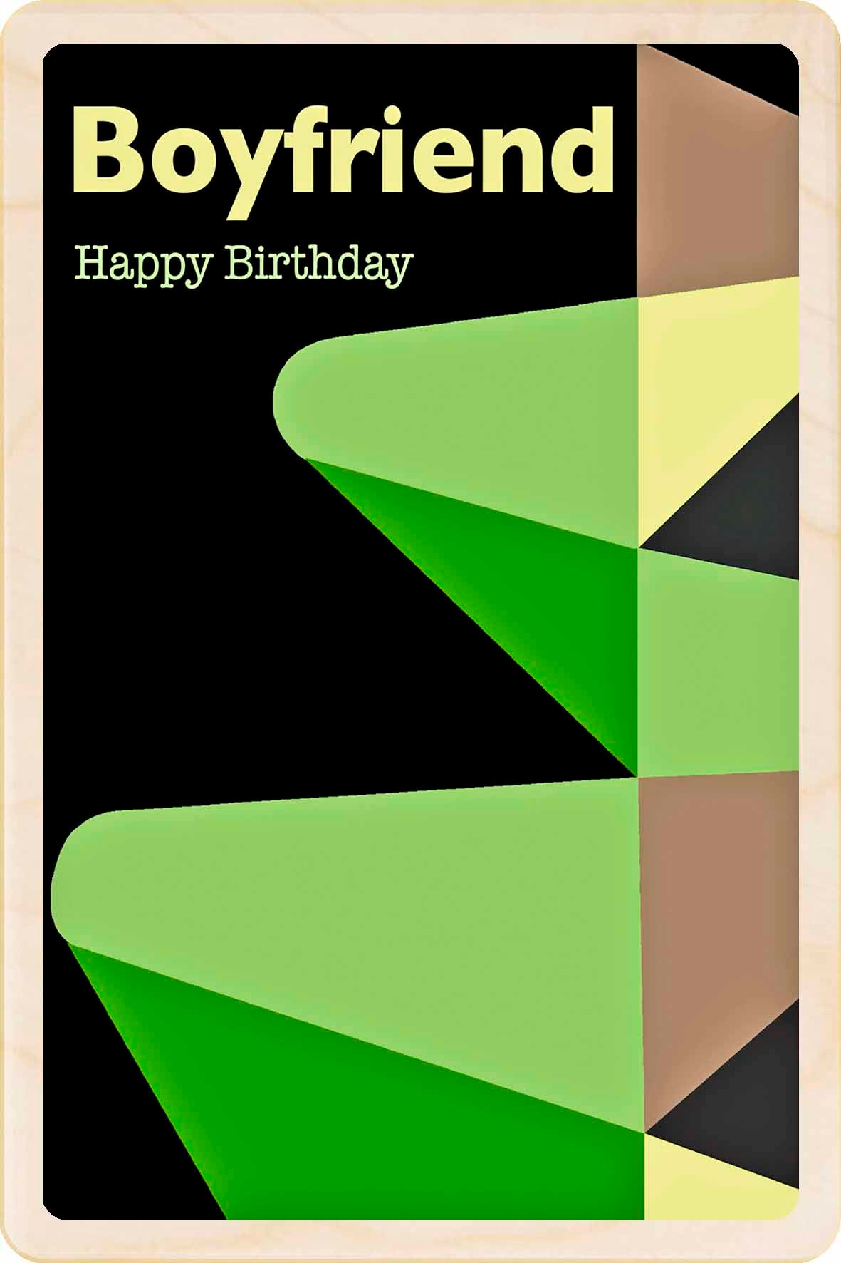 Boyfriend Birthday card – Mid-Century Inspired - The Wooden Postcard Company