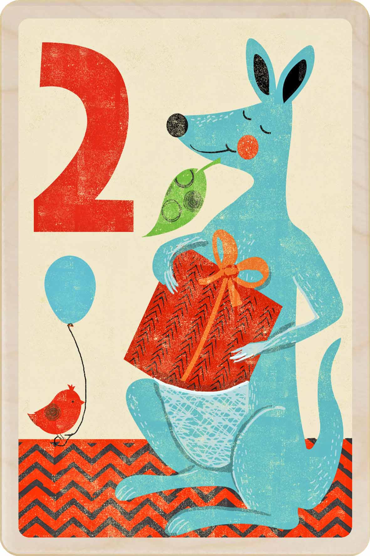 Sustainable children’s birthday postcard – printed on wood, handmade in Suffolk