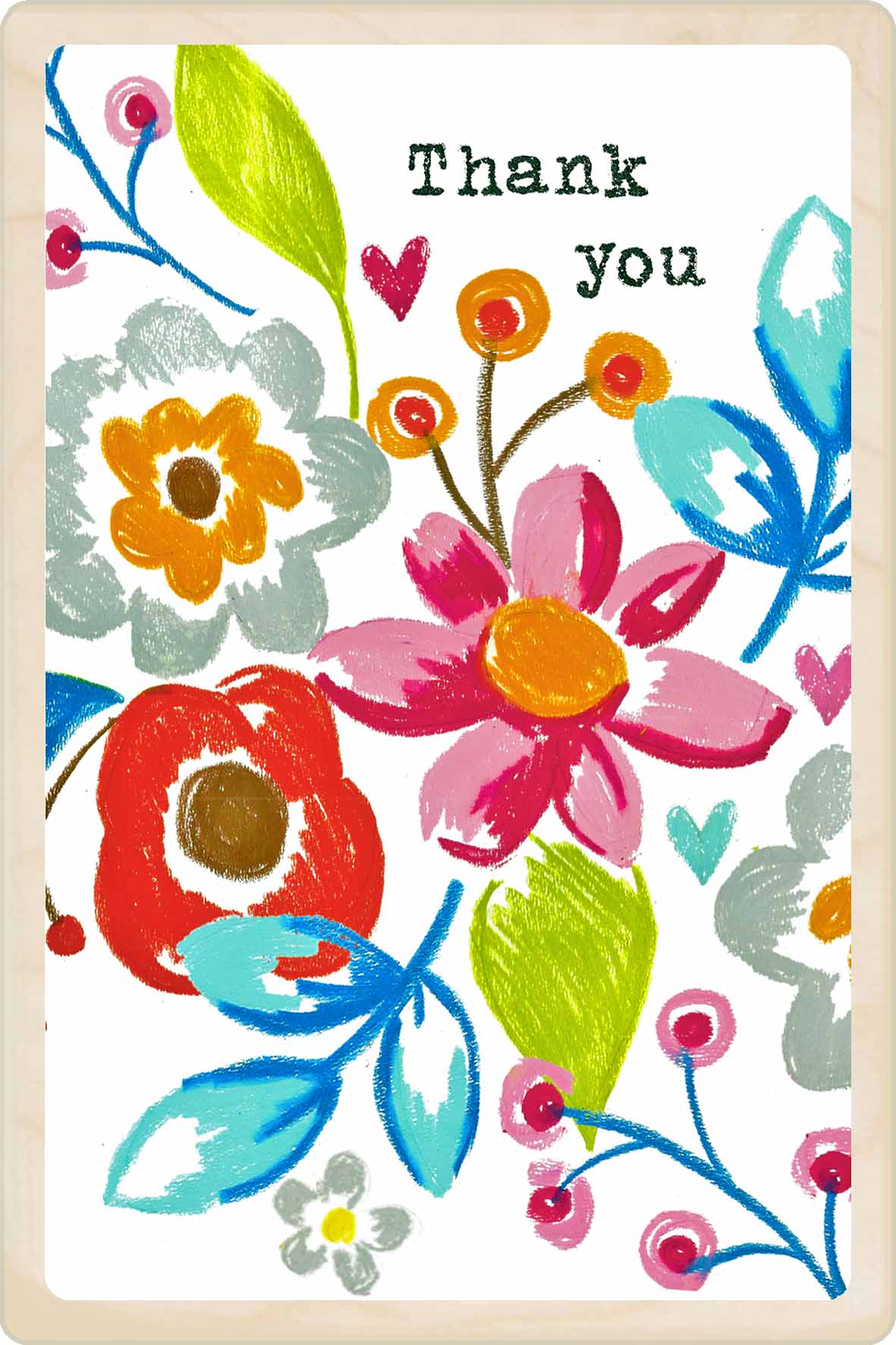 Thank You - Wooden Postcard. Made in Suffolk from sustainable wood since 2012.
