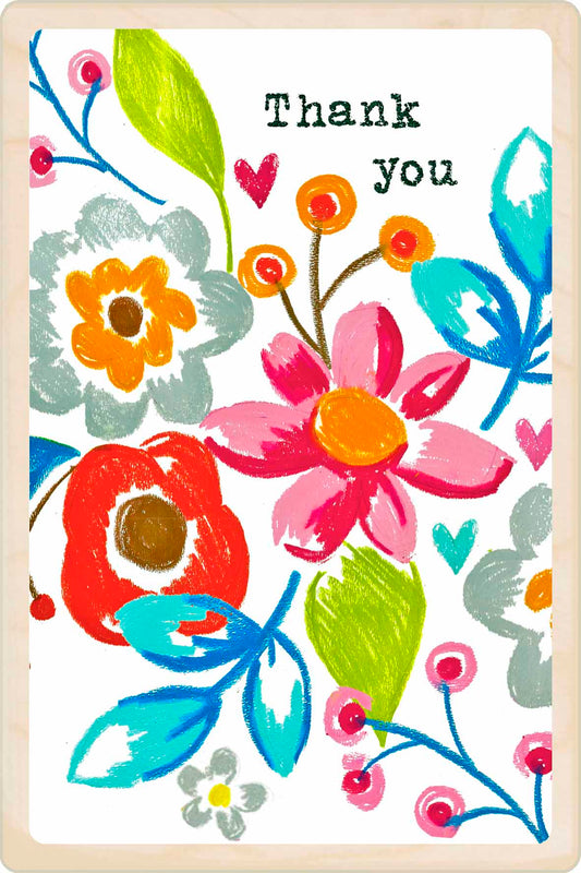 Thank You - Wooden Postcard. Made in Suffolk from sustainable wood since 2012.