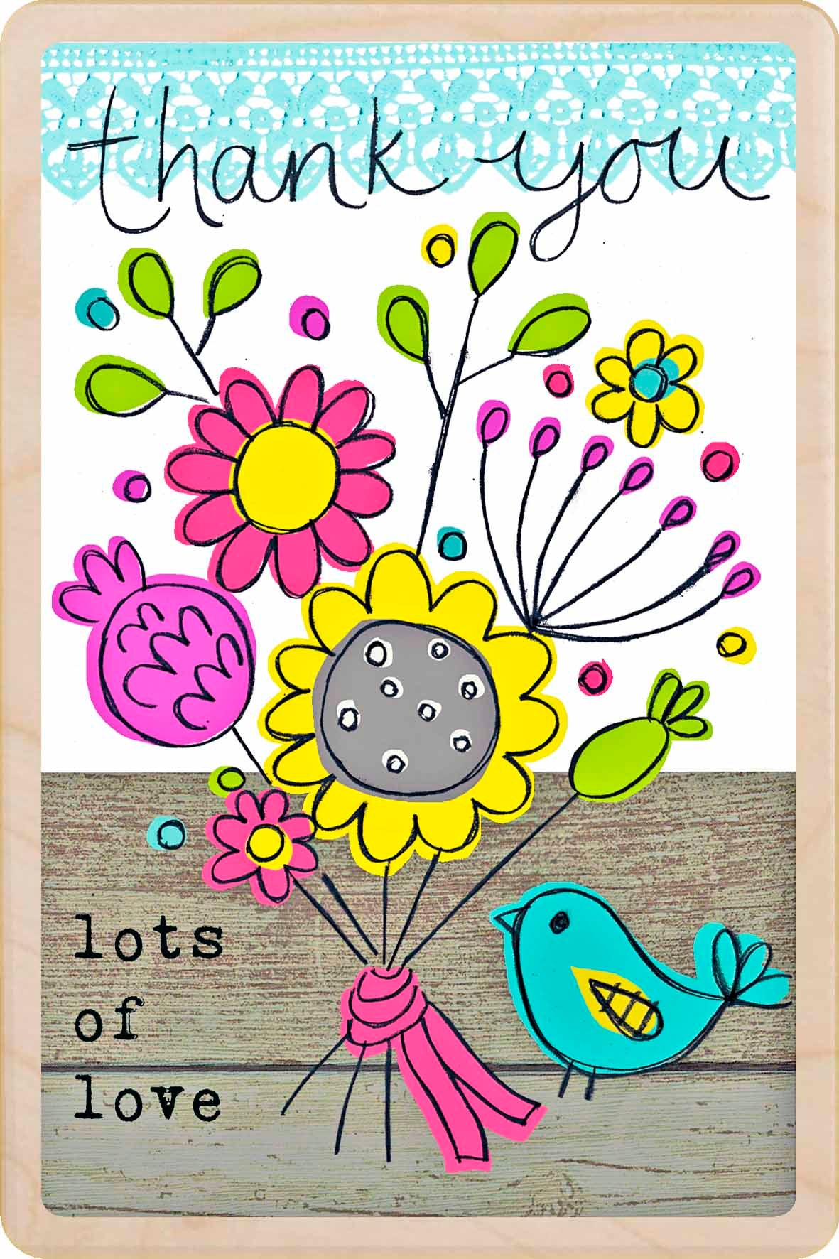Thank You - Wooden Postcard. Made in Suffolk from sustainable wood since 2012.