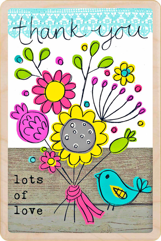 Thank You - Wooden Postcard. Made in Suffolk from sustainable wood since 2012.