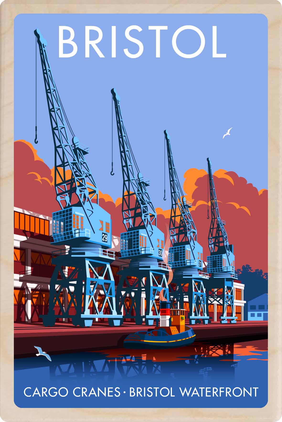 Bristol Waterfront - Stephen Millership Wooden Postcard
