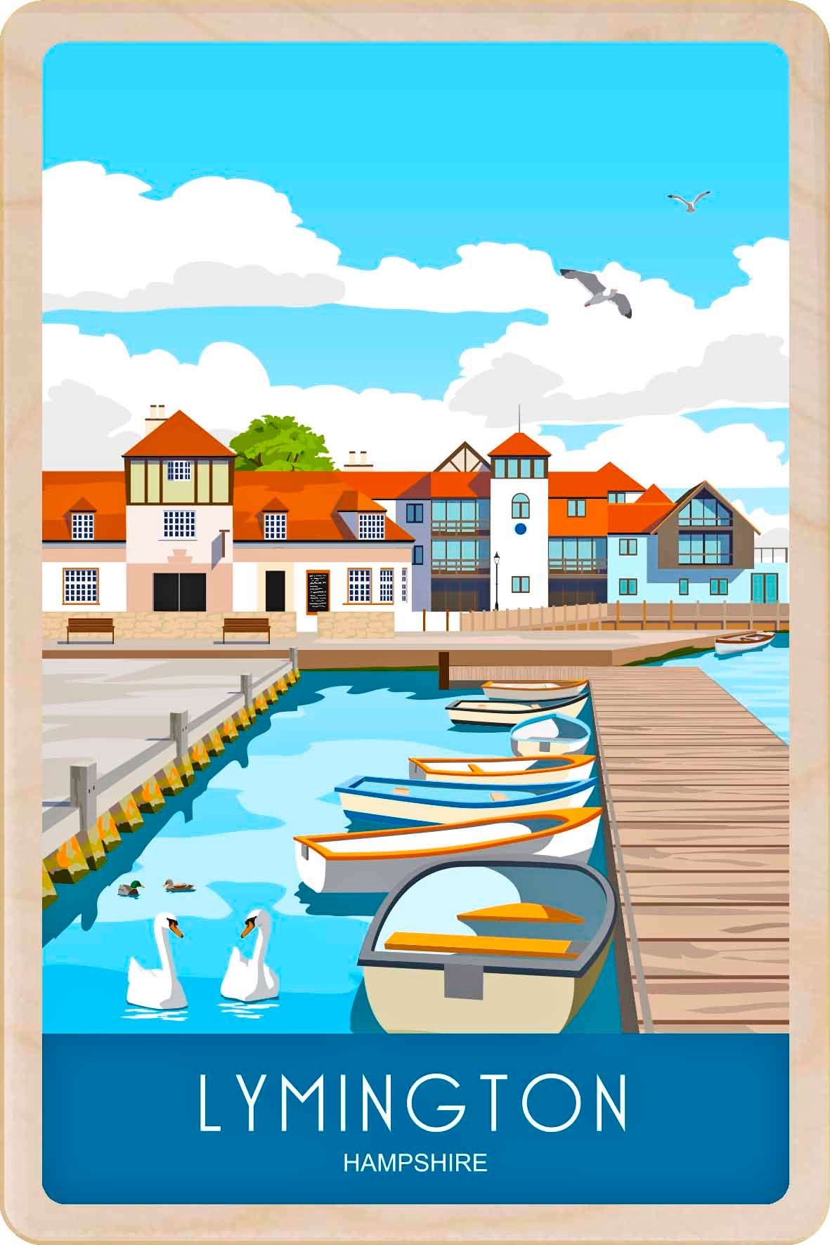 Lymington Wooden Postcard – Hampshire Travel Art Gift – THE WOODEN