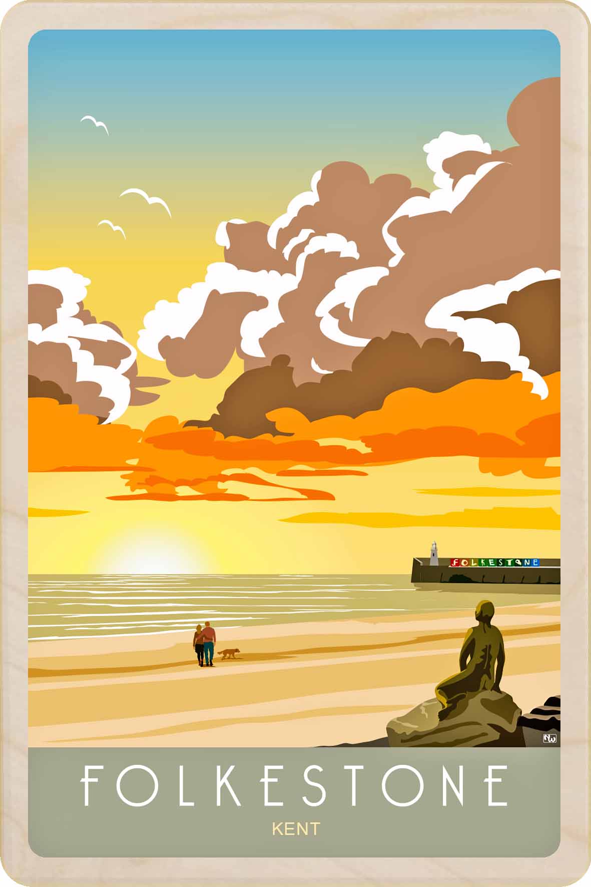 Folkestone - Wooden Postcard