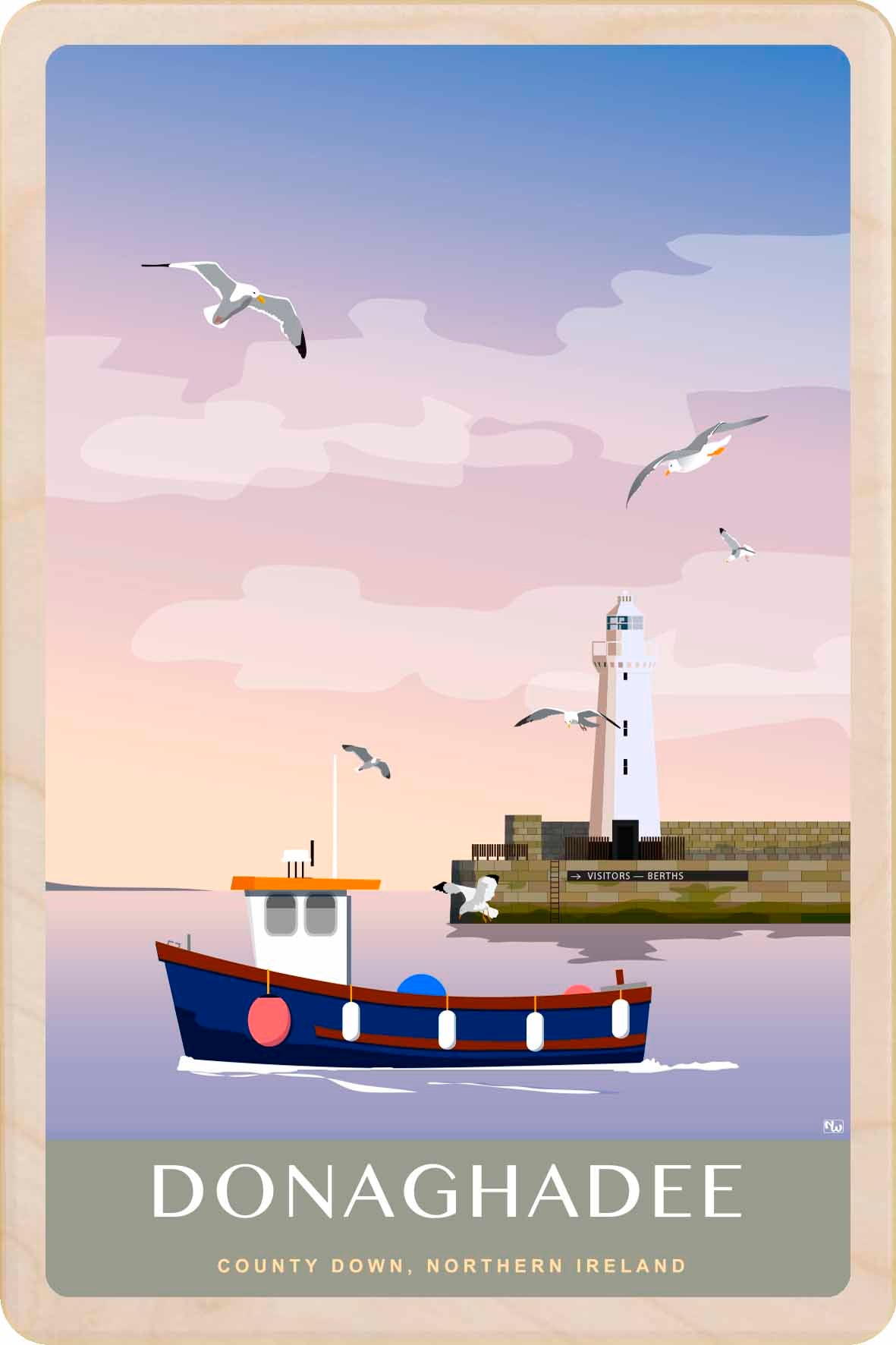 Donaghadee, Ireland - Wooden Postcard
