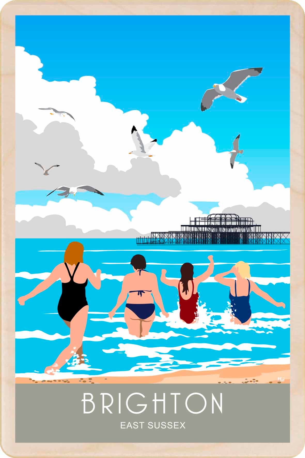 Brighton Swimmers - Wooden Postcard
Printed on sustainably sourced wood, measuring 10×15 cm, lightweight, durable, and fully mailable, this wooden postcard is ideal as a unique gift, keepsake, or souvenir.
