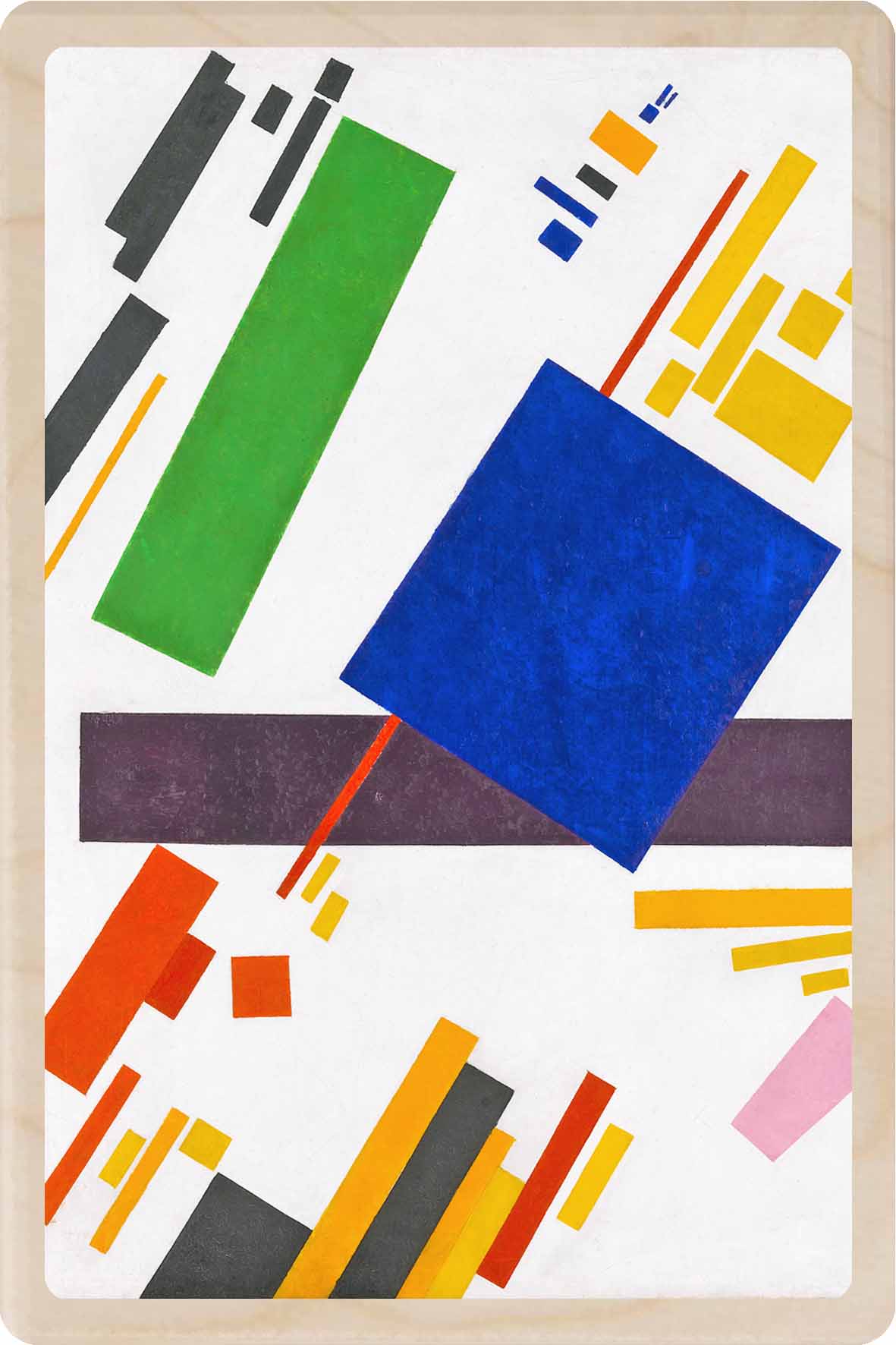 Kazimir Malevich’s Suprematist Composition (1916) - wooden postcard.
Write on the back with any pen and post worldwide with a standard stamp.