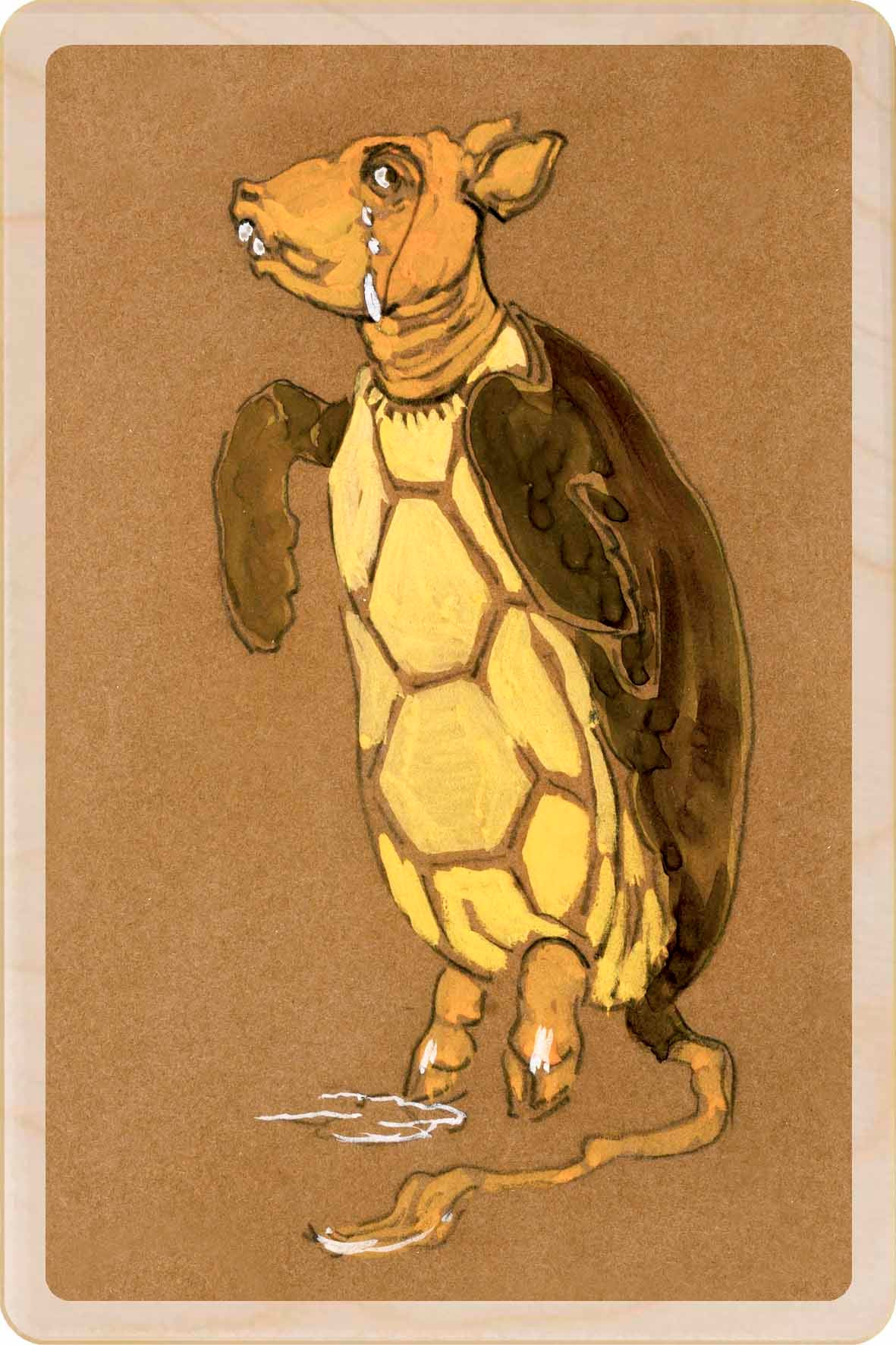 The Mock Turtle (1915) - Wooden Postcard. Costume design for Lewis Carroll's Alice in Wonderland, by William Penhallow Henderson, printed on sustainable wood.