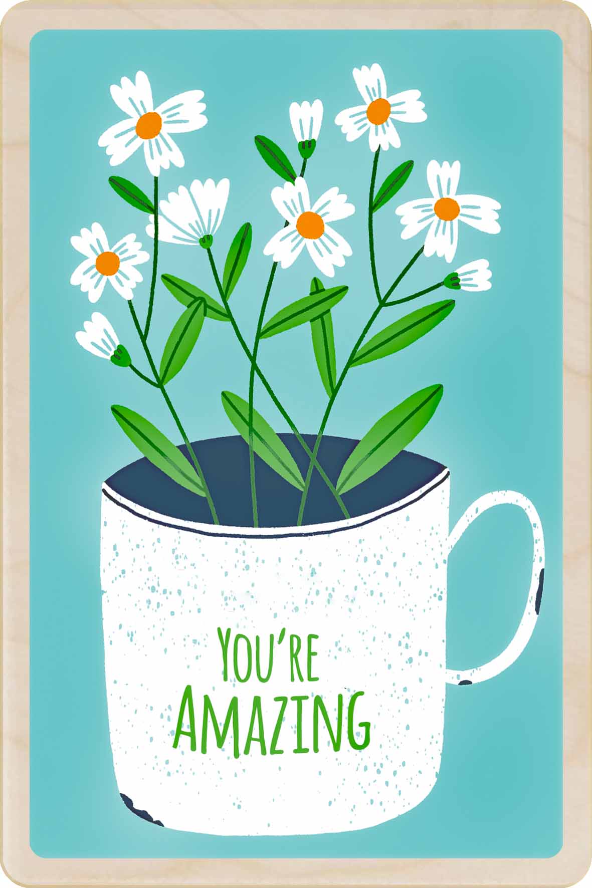 Congratulation Card - You're Amazing. Sustainable wood printed in Suffolk since 2012.
