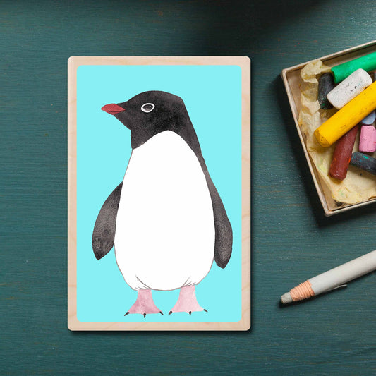 - bird Illustration wooden postcard by Matt Sewell penguin