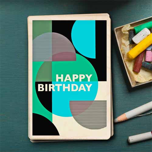 Birthday card – Mid-Century Inspired - The Wooden Postcard Company
