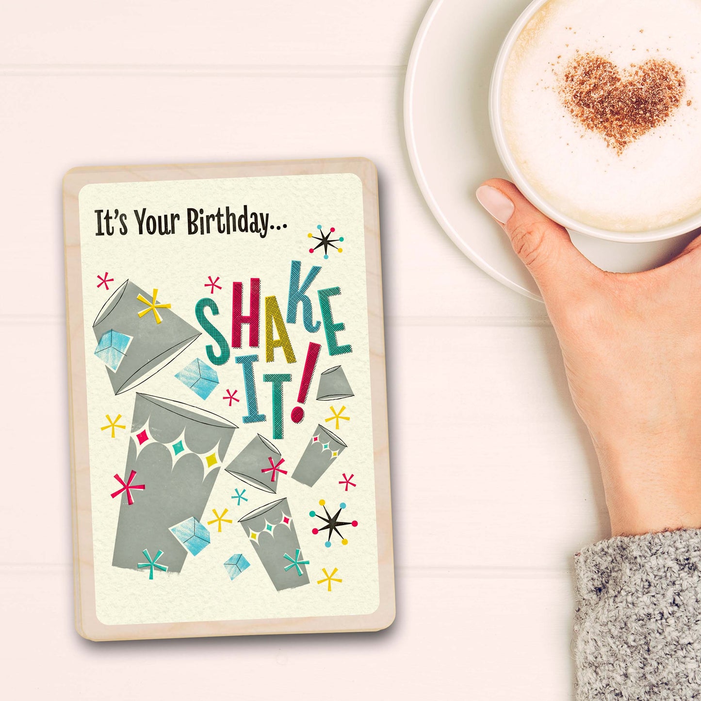 Milkshake Birthday Card - The Wooden Postcard Company