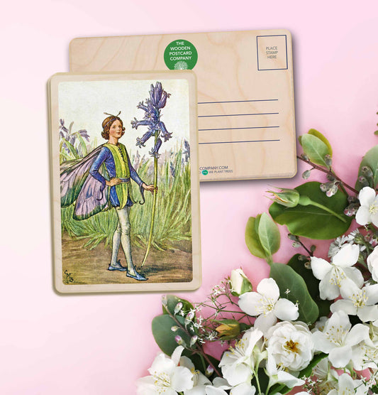 Bluebell Fairy by Cicely Mary Barker. Printed with vibrant colour and fine detail. Made to send, keep, or collect. Handmade in the UK since 2012.