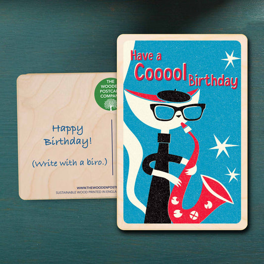 Cool Birthday - Birthday Card - The Wooden Postcard Company