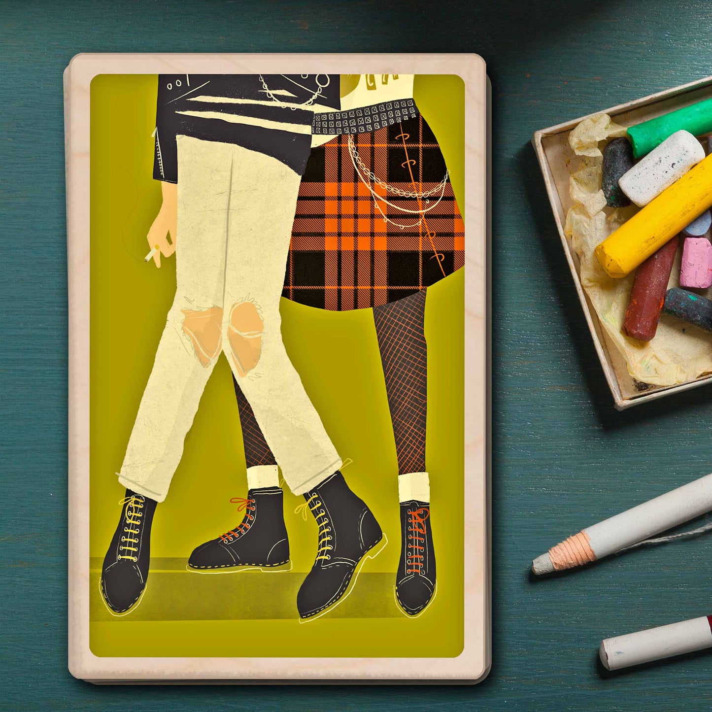 Punk – Sustainable Wooden Postcard 