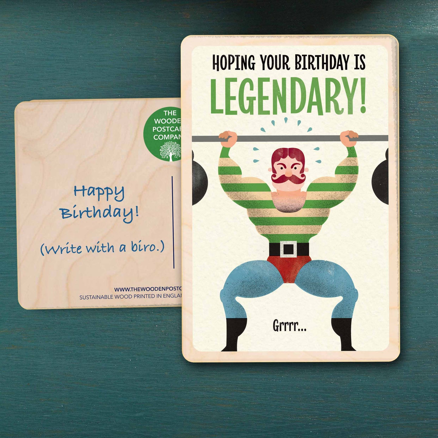 Legendary Birthday Card - The Wooden Postcard Company