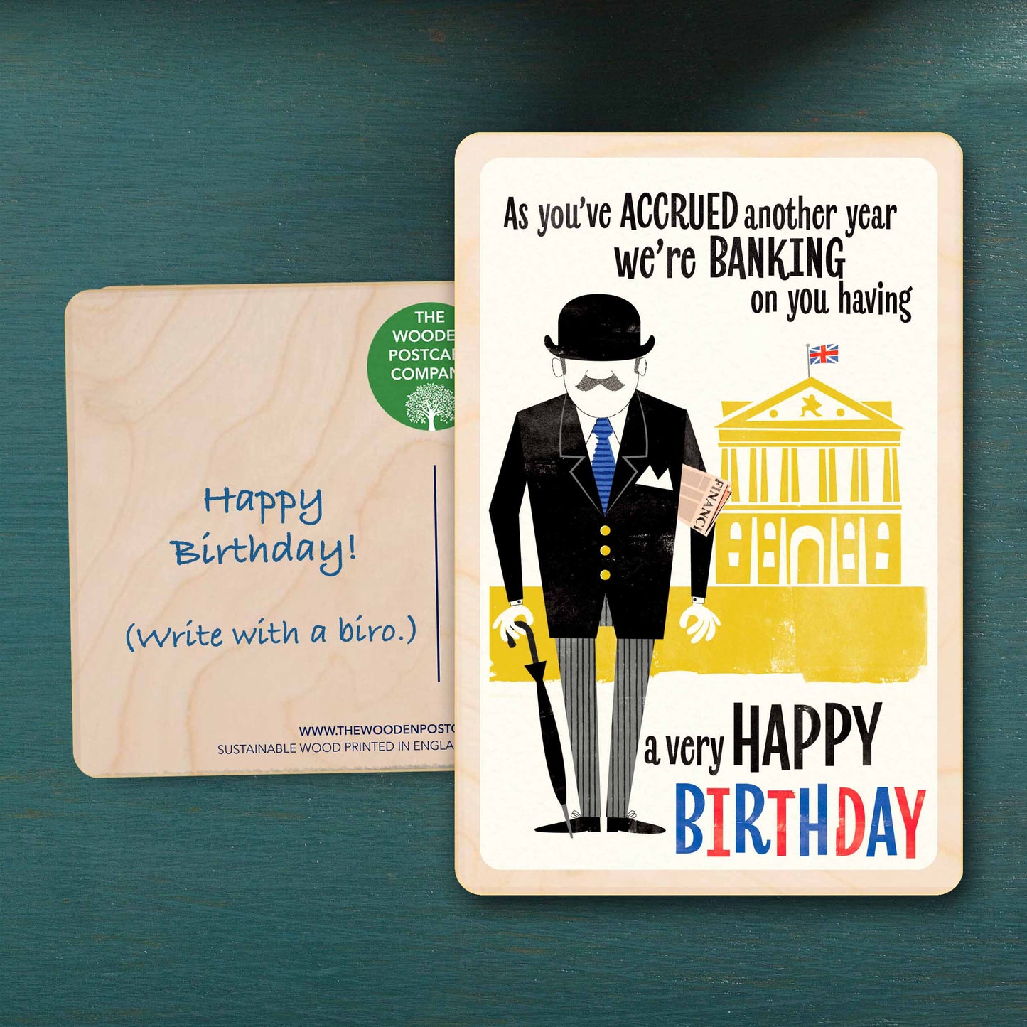 City Gent Birthday Card - The Wooden Postcard Company