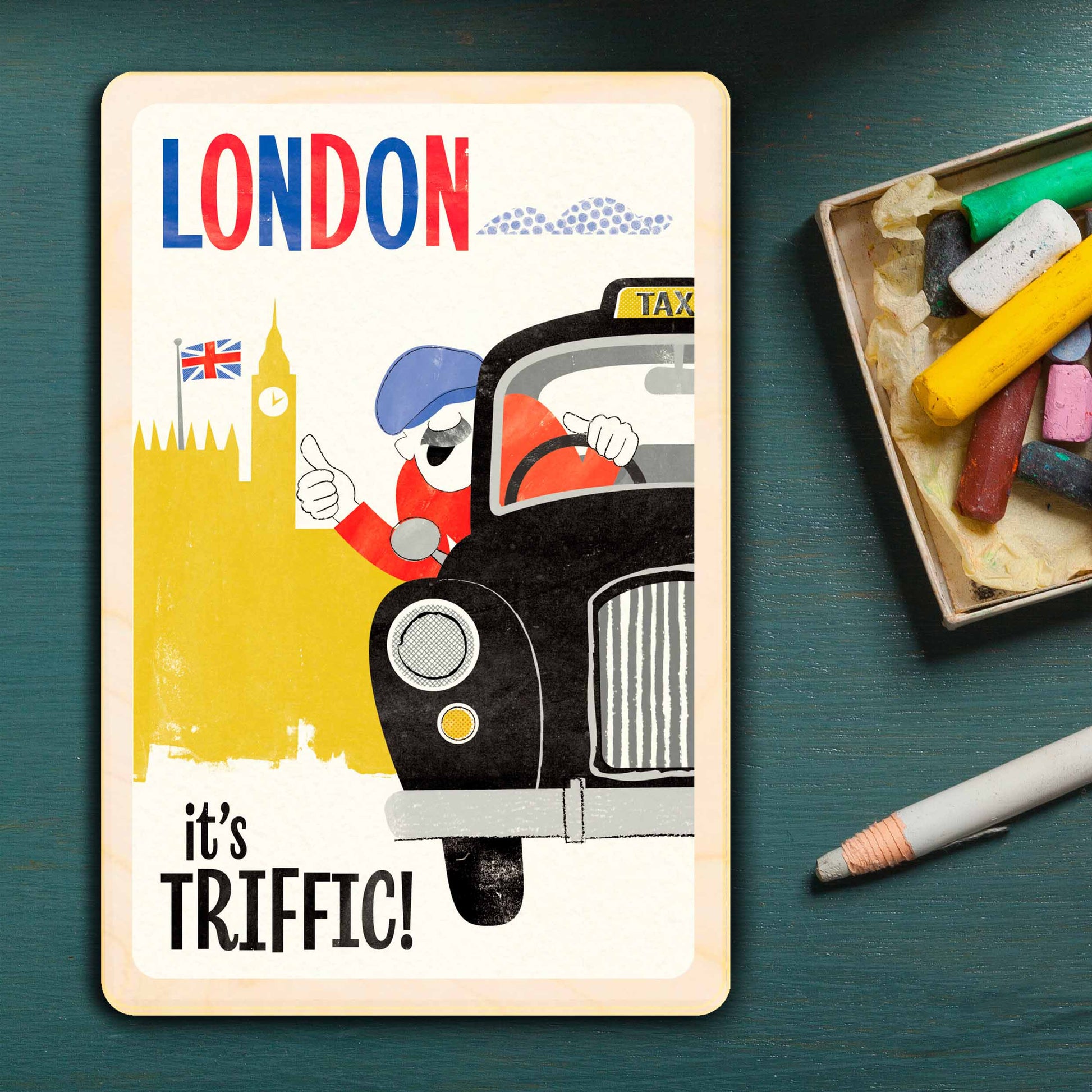 London Taxi Birthday Card - The Wooden Postcard Company