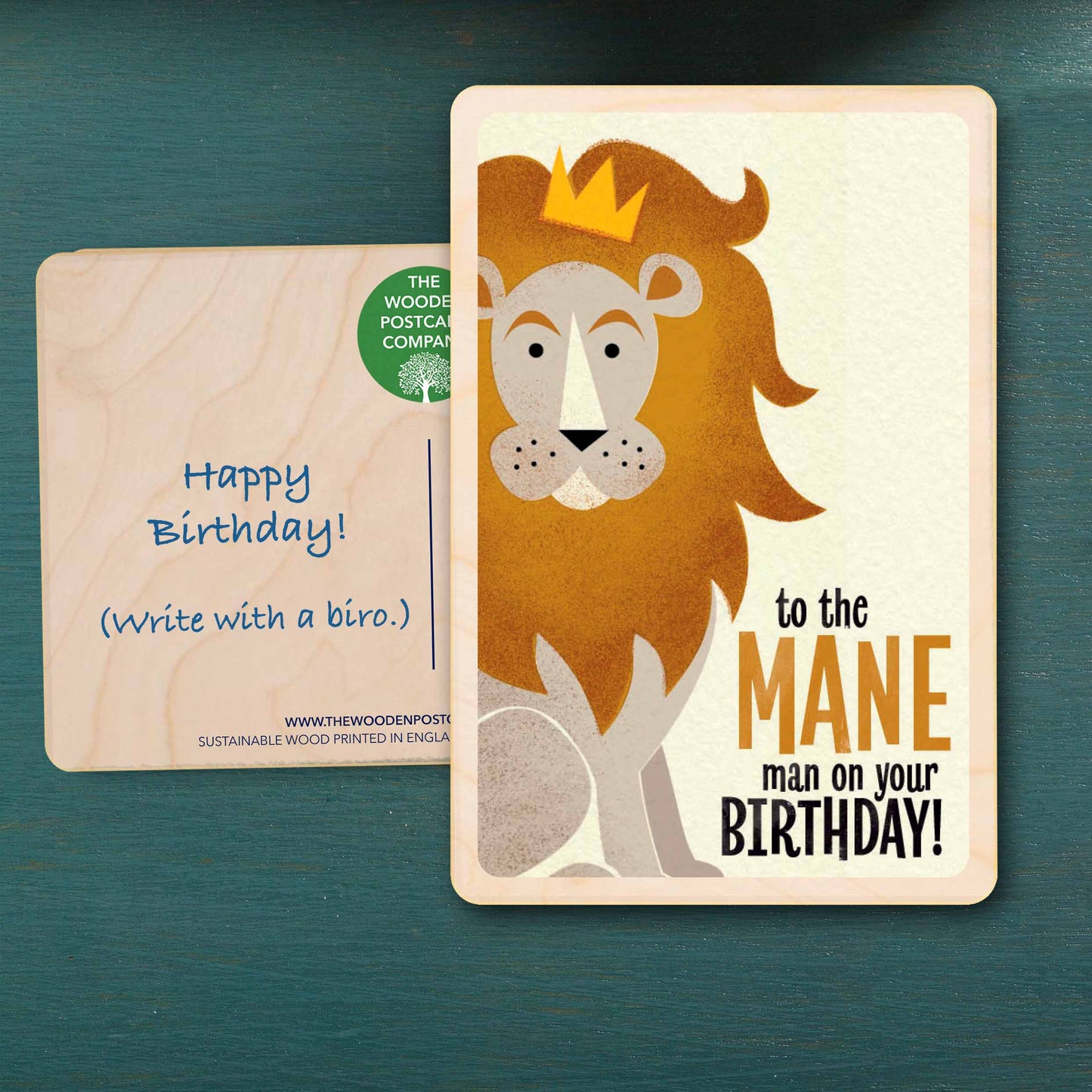 Main Man Birthday Card - The Wooden Postcard Company
