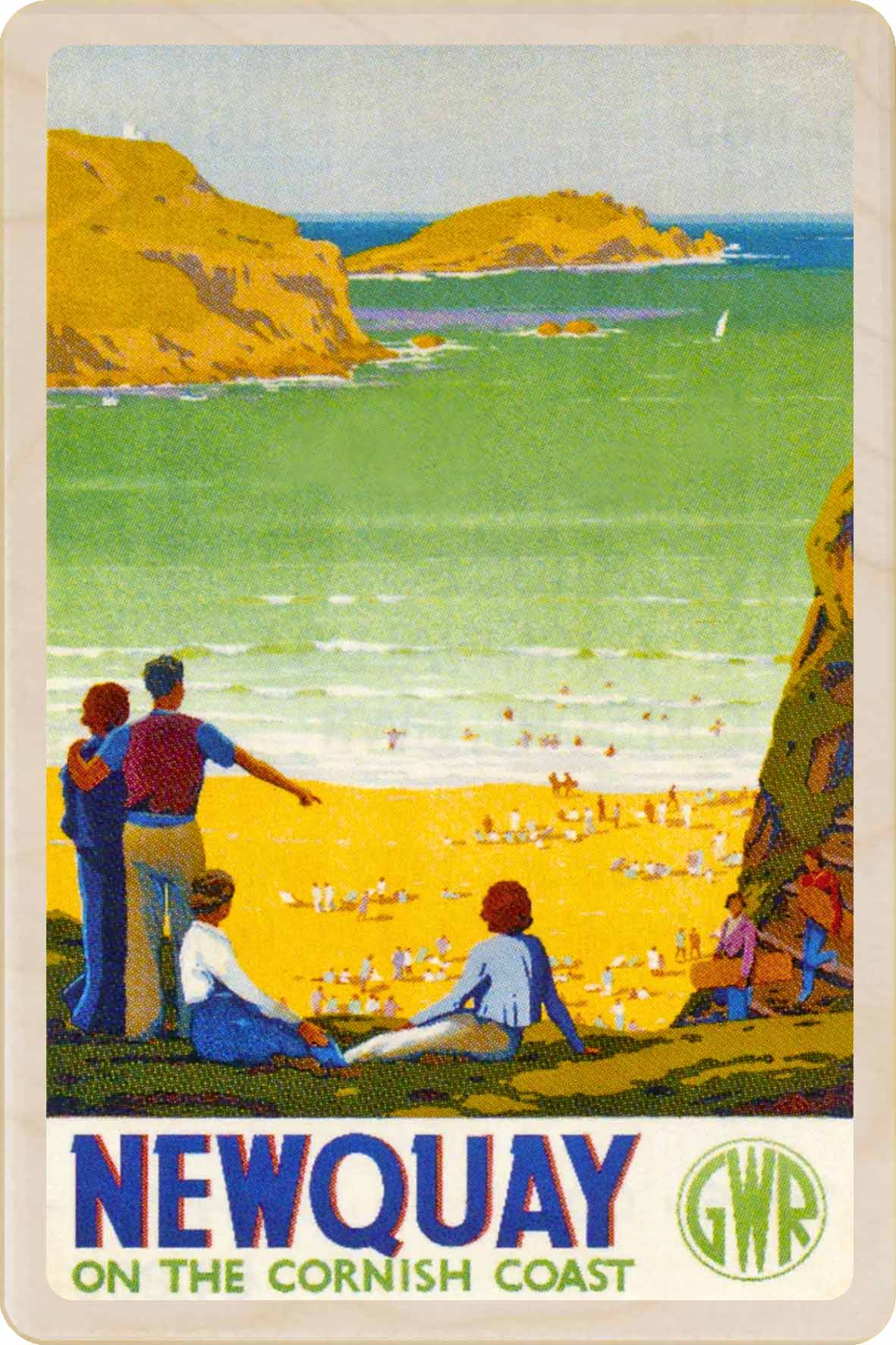 Newquay, Cornwall - Wooden Postcard