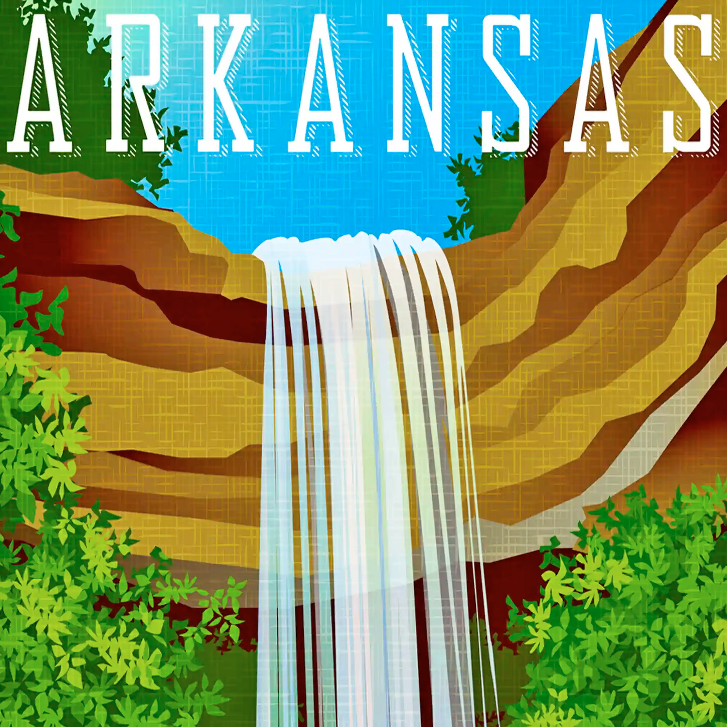 Arkansas. A unique eco Travel Art Card, gift and keepsake. The Wooden Postcard Company