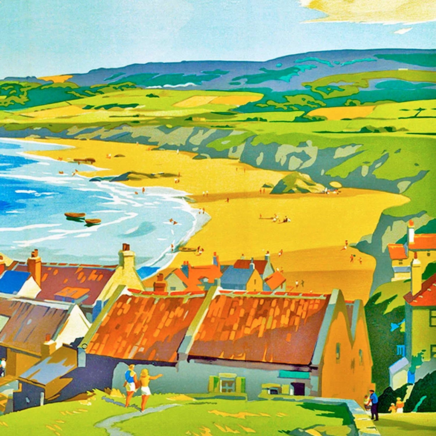 North East England illustrated wooden postcards – Durham, Newcastle, Whitby and more
