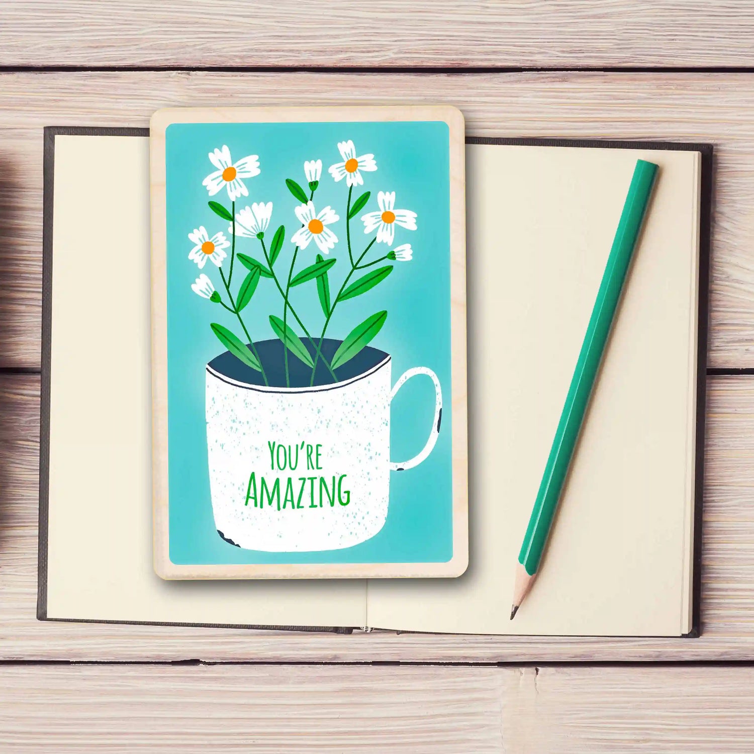 Wooden postcards for kind thoughts – sustainably printed in Suffolk