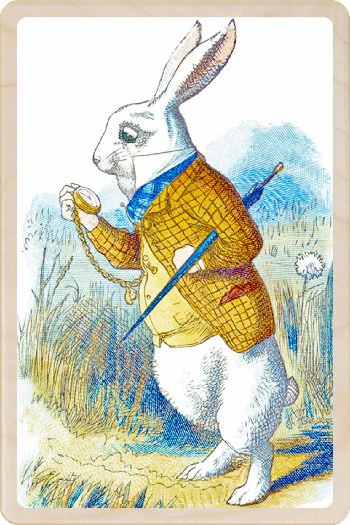 The White Rabbit – Alice in Wonderland Wooden Postcard