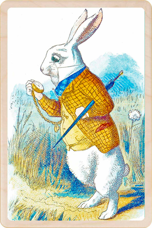 The White Rabbit – Alice in Wonderland Wooden Postcard