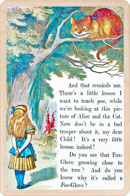 Cheshire Cat - Alice in Wonderland Wooden Postcard