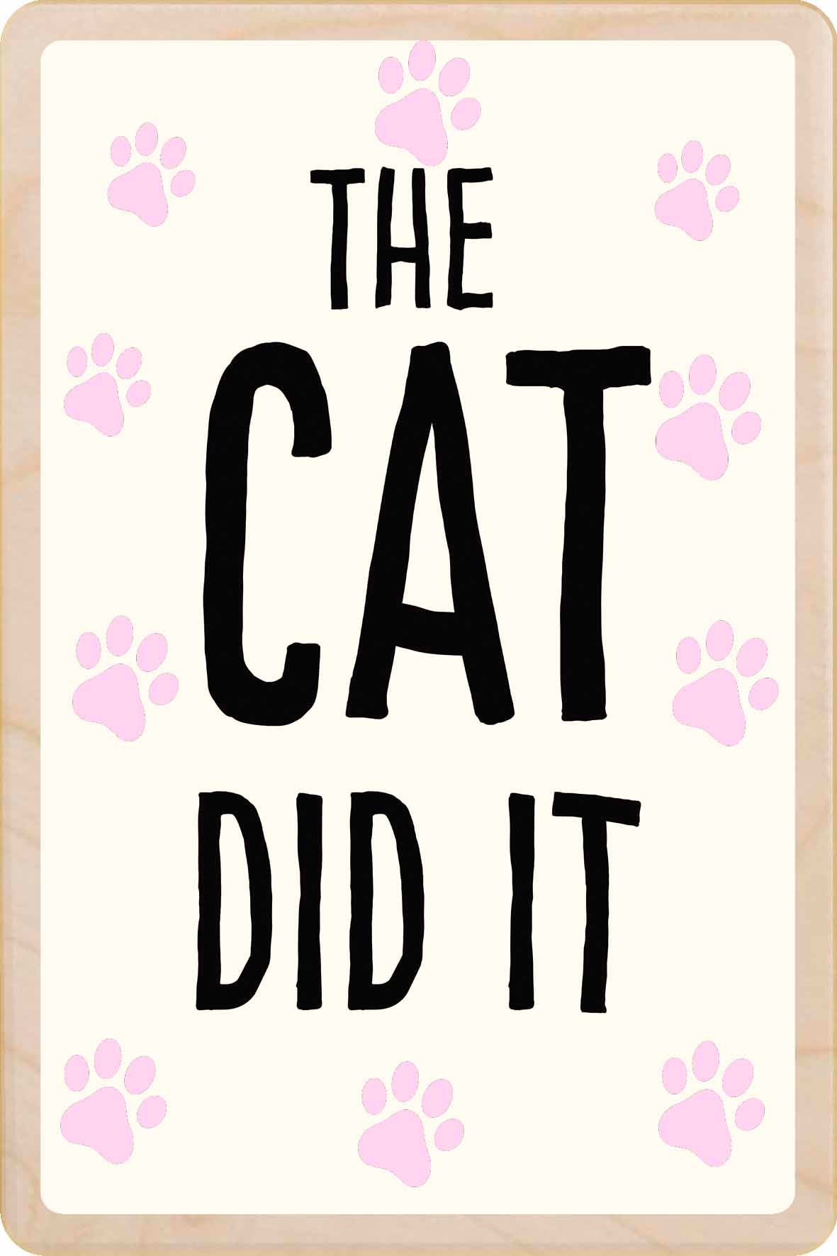 The Cat did it - Wooden mini sign. Eco-friendly gift for cat lovers.

15 × 10 cm sustainable wood, natural twine.

Light and durable, eco-friendly, ready to hang.