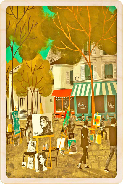 Marché du Livre – Paris Wooden Postcard