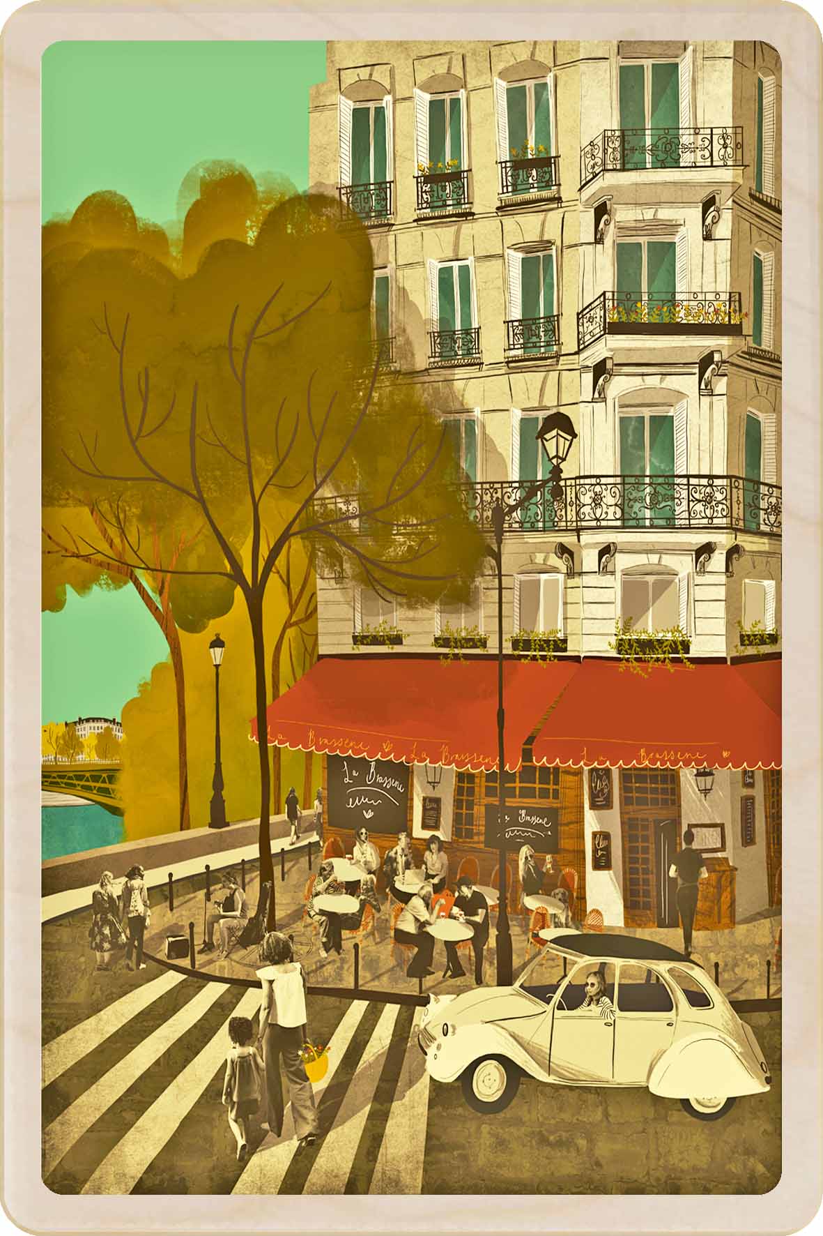 Île Saint-Louis – Paris Wooden Postcard