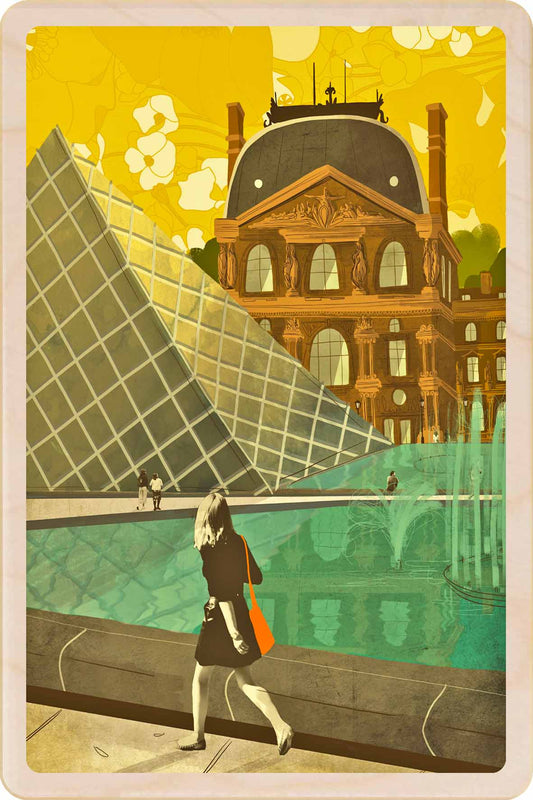 The Louvre – Paris Wooden Postcard
