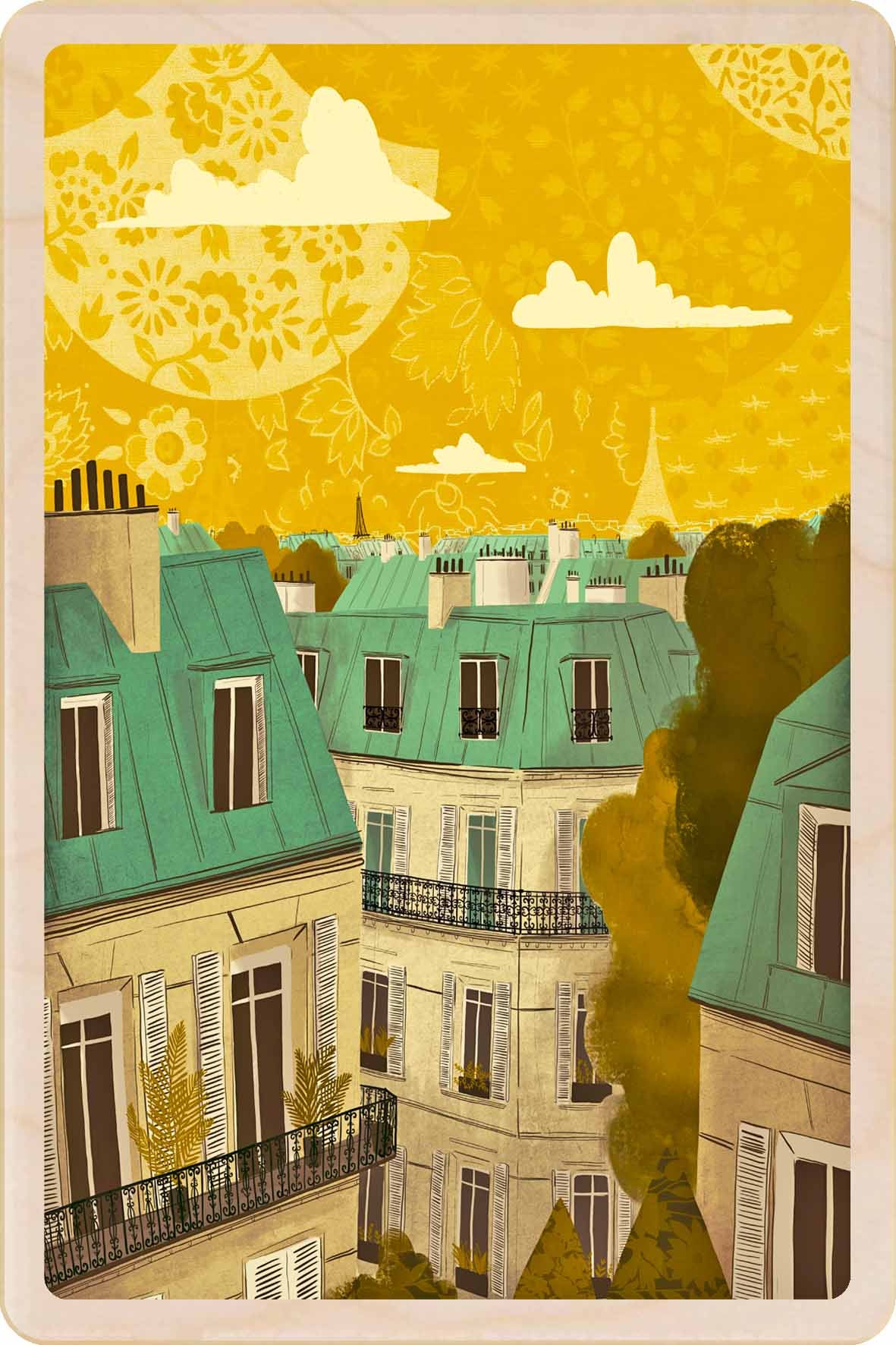 Toîts de Paris – Paris Wooden Postcard