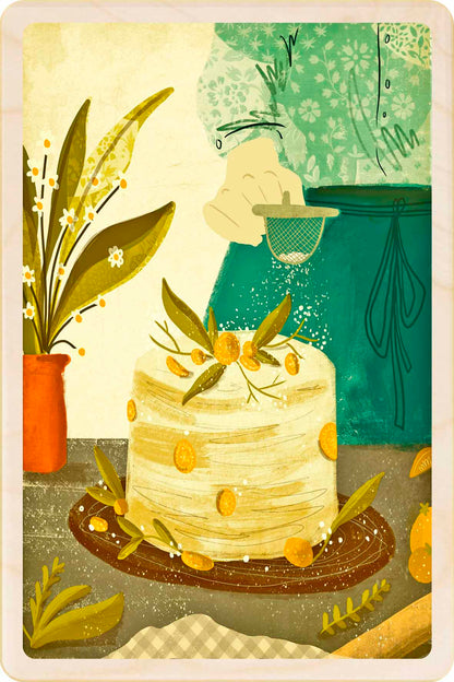 Baking - Sustainable Card - Wooden postcard

Illustration by Emy Lou Holmes, printed in Suffolk on sustainably sourced wood. Eco-friendly card to send, gift and display.