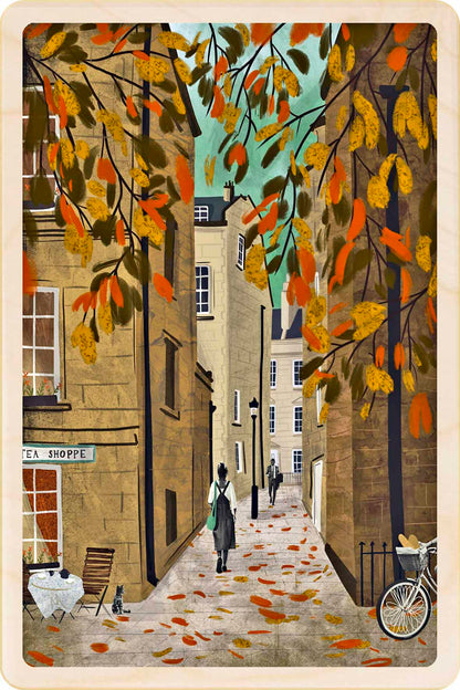 Autumn Walk - Sustainable card - Wooden Postcard

Illustration by Emy Lou Holmes, printed in Suffolk on sustainably sourced wood. Eco-friendly card to send, gift and display.